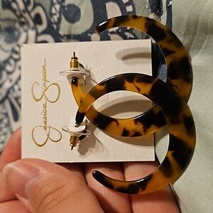 Multicolored Jessica Simpson hoop earrings